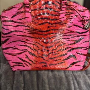 Pink and Red Crocodile Patterned Women's Bag